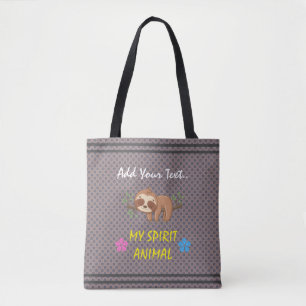 Bolsa Tote Meu Animal Espiritual Preguiça Fofo Dormindo