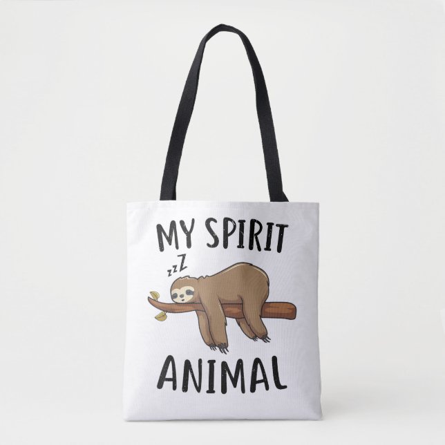 Bolsa Tote Meu Animal Espiritual Presente Divertido de Pregui (Frente)