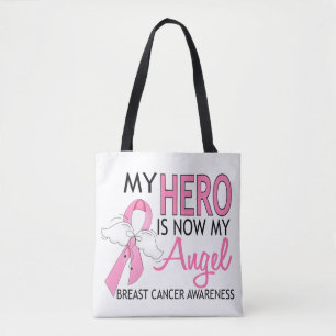 Bolsa Tote Meu Aqui É Agora Meu Anjo Cancro da Mama