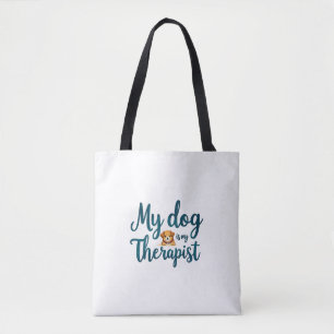 Bolsa Tote Meu Cachorro é meu Terapista - Ombro Bonito e Engr