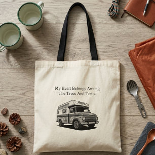 Bolsa Tote Meu Coração Entre Árvores Tendas Amante da Naturez