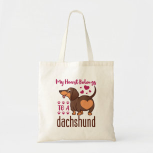 Bolsa Tote Meu coração pertence a um Dachshund