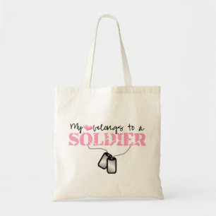 Bolsa Tote Meu coração pertence a um soldado