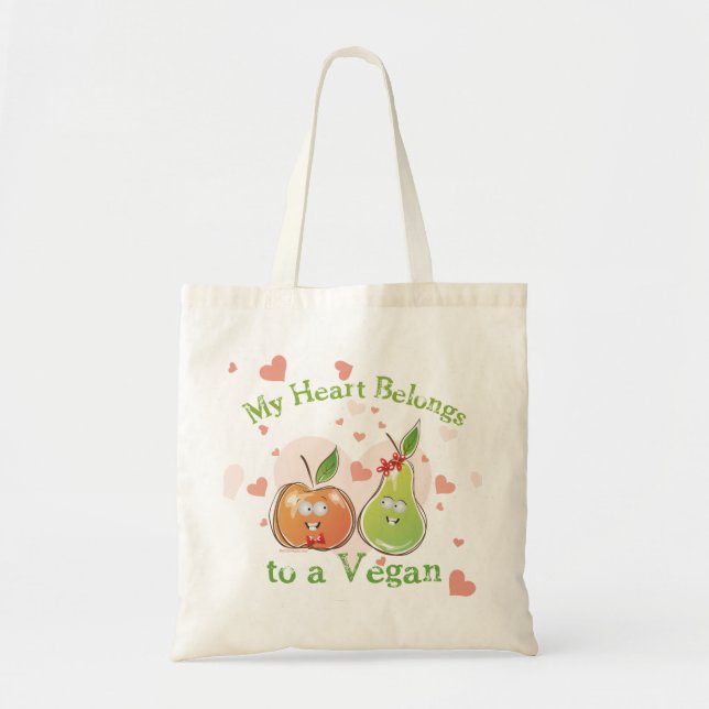Bolsa Tote Meu coração pertence a um vegano (Frente)
