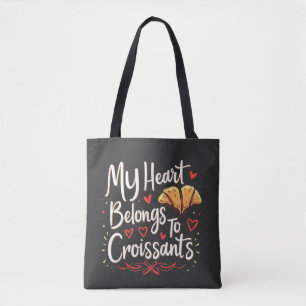 Bolsa Tote Meu Coração Pertence aos Amantes Croissant Patery