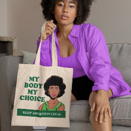 Bolsa Tote Meu Corpo Minha Escolha Feminista Americana Africa
