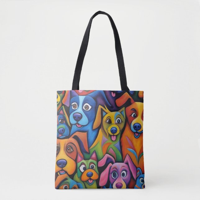 Bolsa Tote Meu Deus Abstrato cachorro (Frente)