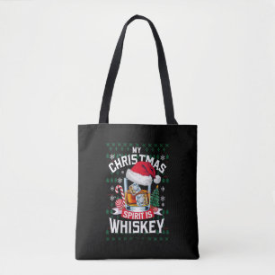 Bolsa Tote Meu Espírito de Natal é Camiseta Feia de Whiskey X