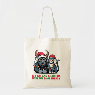 Bolsa Tote Meu Gato e o Krampus Têm a Mesma Energia Engraçado