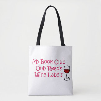 Bolsa Tote Meu Livro Clube Lê Apenas Etiquetas De Vinho