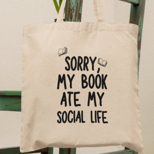 Bolsa Tote Meu livro Comeu meu Livro Divertido da Vida Social