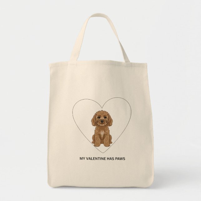 Bolsa Tote Meu Namorado Tem Patas Amante de Cães Cockapoo (Frente)