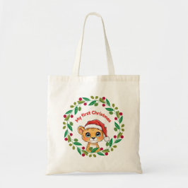 Bolsa Tote Meu primeiro Ornamento de Natal