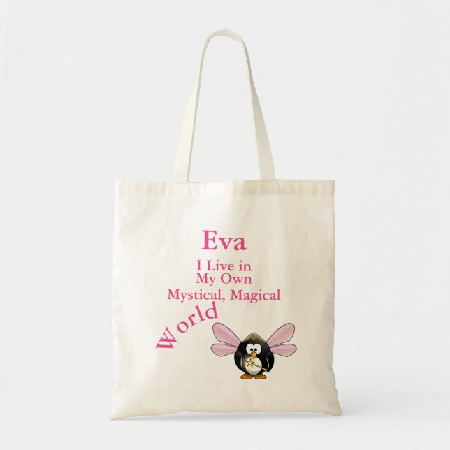 Bolsa Tote Meu próprio Pinguim de Fada Mística Mística Mundia (Frente)