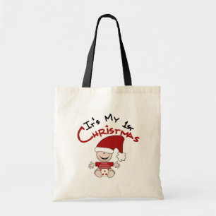 Bolsa Tote Meus primeiros Papais noeis de Natal Camisetas e p