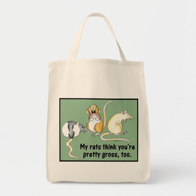 Bolsa Tote "Meus ratos pensam que você é bonito agrega, (Frente)