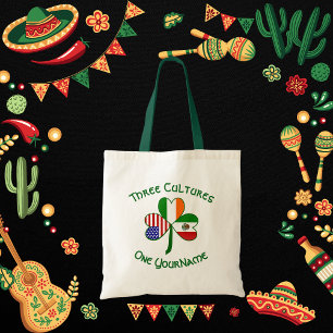 Bolsa Tote México Irlanda EUA Sinalizador de Shamrock Persona
