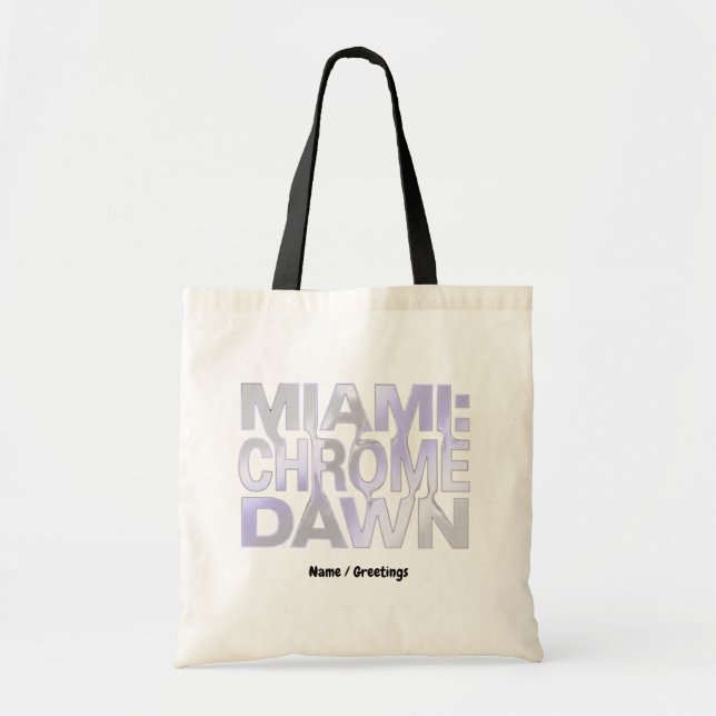 Bolsa Tote Miami Chrome Dawn Liquid Metal Y3K Aesthetic Art (Frente)