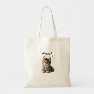 Bolsa Tote Miaow? Sacola de Compras Engraçada de Gato para