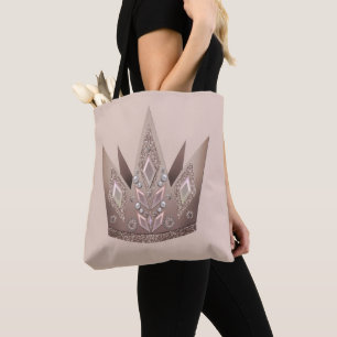 Bolsa Tote Miçangas de joias tiara da coroa ouro de ilustra