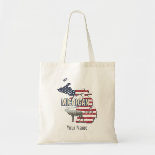 Bolsa Tote Michigan Estados Unidos - Retro State Map Vintage