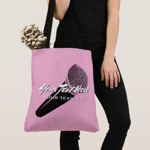 Bolsa Tote Microfone vocal rosa design personalizado