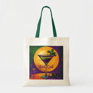 Bolsa Tote Mid Century Mardi Gras Pôr do Sol Fleur De Lis Mar