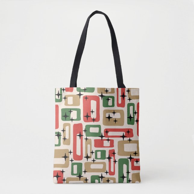 Bolsa Tote Mid Century Modern Atomic Christmas (Frente)