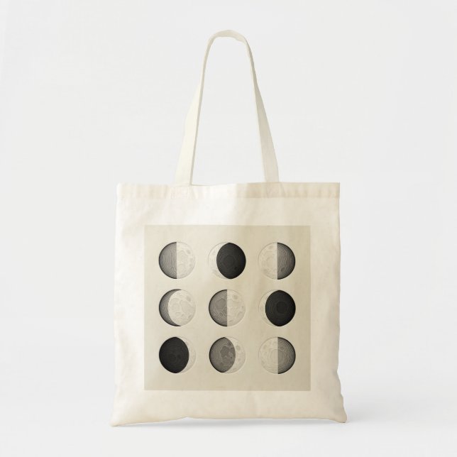 Bolsa Tote Mid-Century Modern Moon Phases Poster | Bauhaus  (Frente)