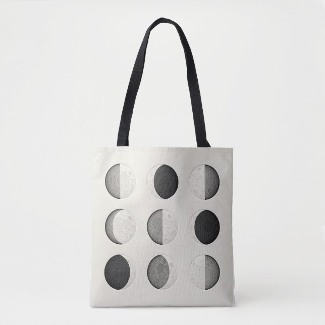 Bolsa Tote Mid-Century Modern Moon Phases Poster | Bauhaus  (Frente)