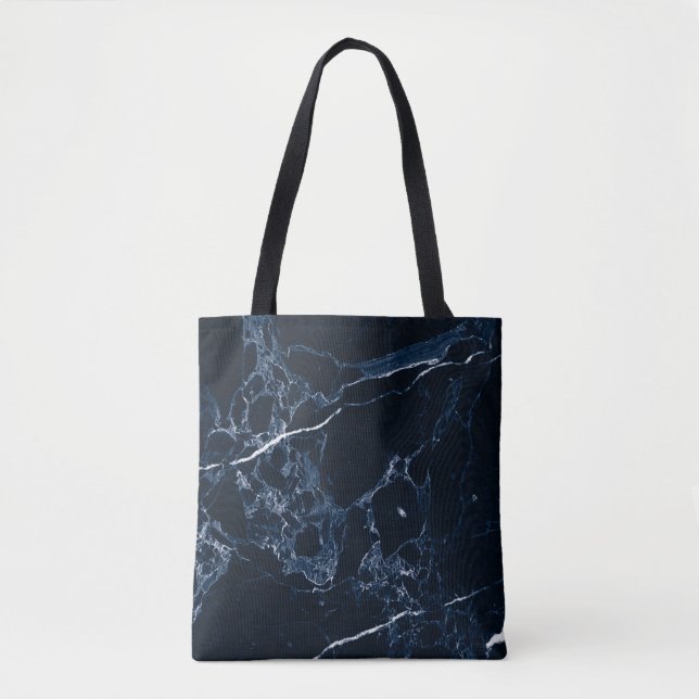 Bolsa Tote MIDNIGHT BLUE MARBLE PixDezines (Frente)