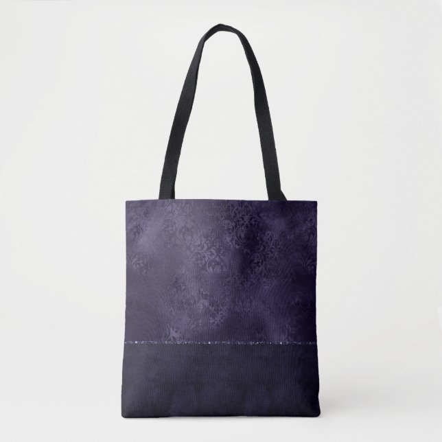 Bolsa Tote Midnight Indigo Romance | Satinge Damask (Frente)