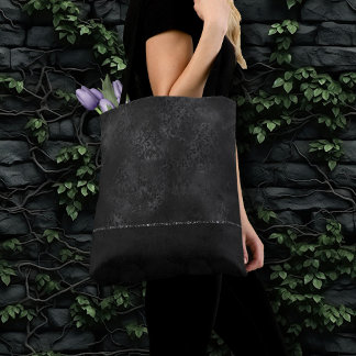 Bolsa Tote Midnight Onyx Romance | Black Satinge Damask