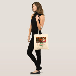 Bolsa Tote Mikitiez classicwhitechristmas light jollyholly
