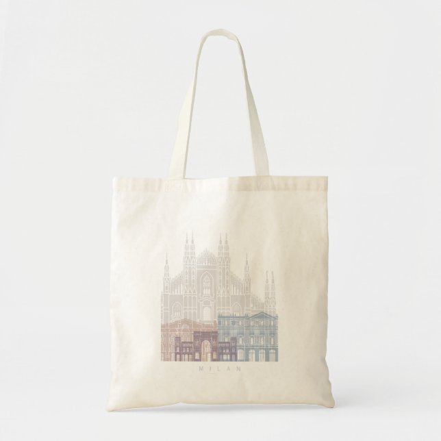 BOLSA TOTE MILÃO SKYLINE POSTER PASTEL (Frente)