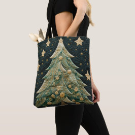 BOLSA TOTE MILHARES DE ÁRVORES DE NATAL VERDES QUILADOS