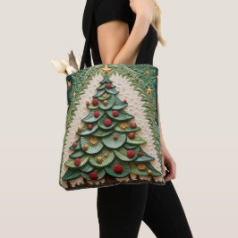 BOLSA TOTE MILHARES DE ÁRVORES DE NATAL VERDES QUILADOS