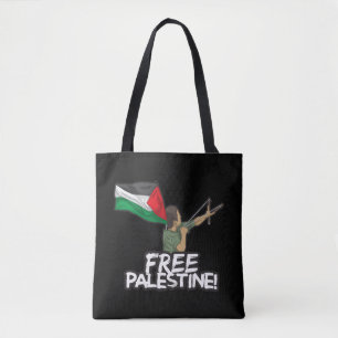Bolsa Tote Militante palestino com bandeira infantil Palestin