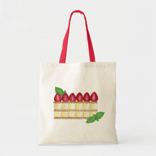 Bolsa Tote Mille Feuille Comida francesa Puff Framboesas de p