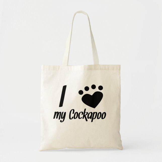 Bolsa Tote Mim coração meu Cockapoo (Frente)
