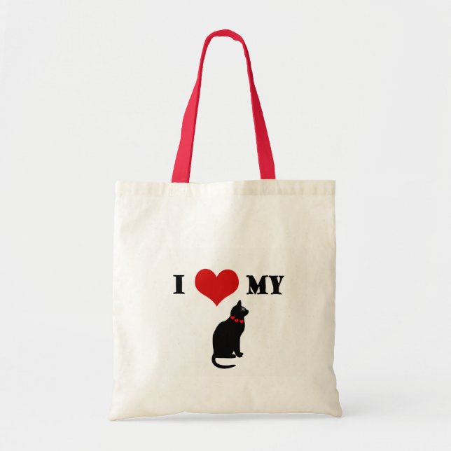 Bolsa Tote Mim coração meu gato (Frente)