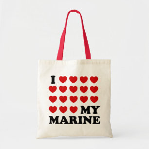 Bolsa Tote Mim (corações) meu fuzileiro naval