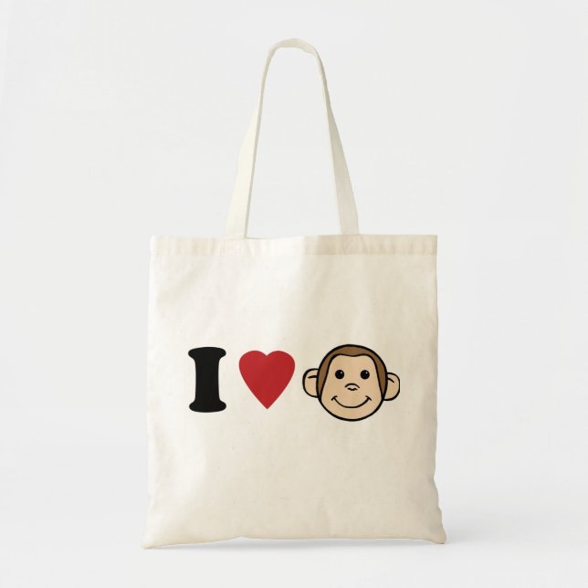 Bolsa Tote Mim macacos do coração (Frente)