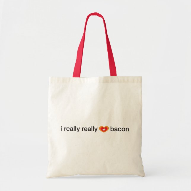 Bolsa Tote mim realmente realmente bacon do coração (Frente)