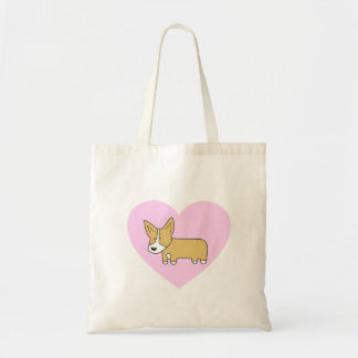 Bolsa Tote Mim sacola dos Corgis do coração