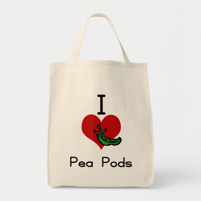 Bolsa Tote Mim vagem de ervilha do amor-coração (Frente)