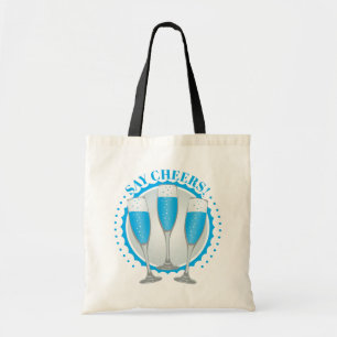 Bolsa Tote Mimosa Blue Champagne Glass Tote Bag