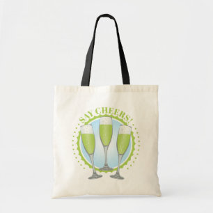 Bolsa Tote Mimosa Green Champagne Glass Tote Bag