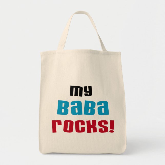 Bolsa Tote Minha Baba Rocks T-shirts e presentes (Frente)