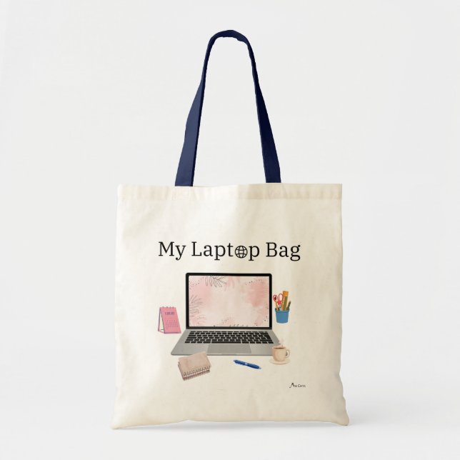 Bolsa Tote Minha barra de Laptop (Frente)